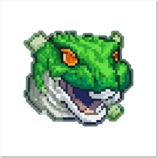 Head animal pixel art Posters and Art